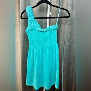 Juicy Couture Aqua One-Shoulder mini Terry Dress